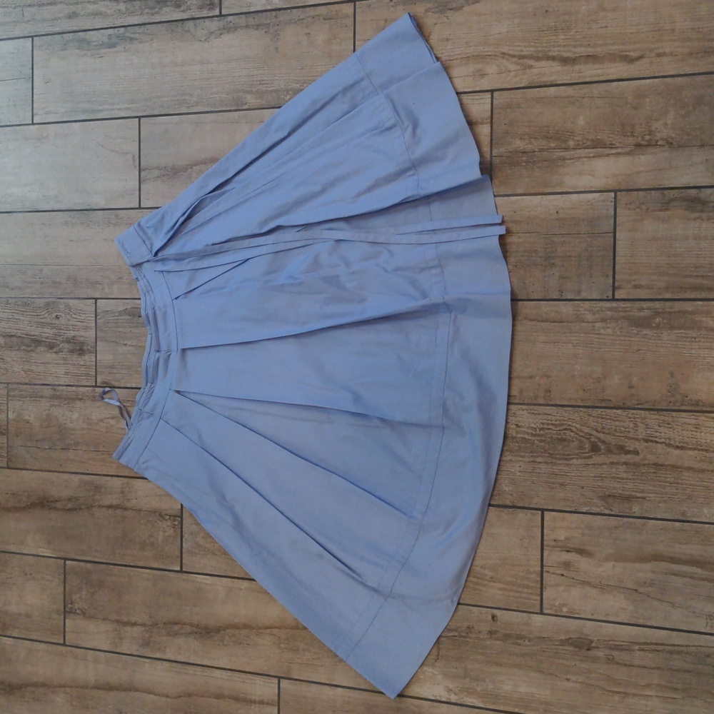 DKNY Pleated Circle Skirt with Tulip / Fluted Waist in Light Blue
